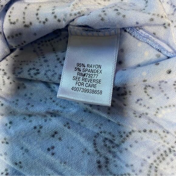 Dana Buchman Blouse Asymmetrical 3/4 Sleeve Ocean Theme 90s Y2K Womens S Blue - Picture 7 of 8